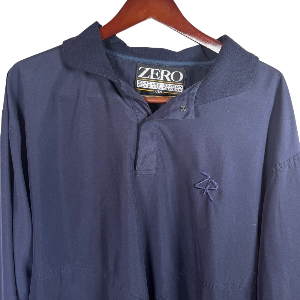ZERO Restriction Golf Outerwear Pullover Jacket Men's Size Med Navy Summerweight
